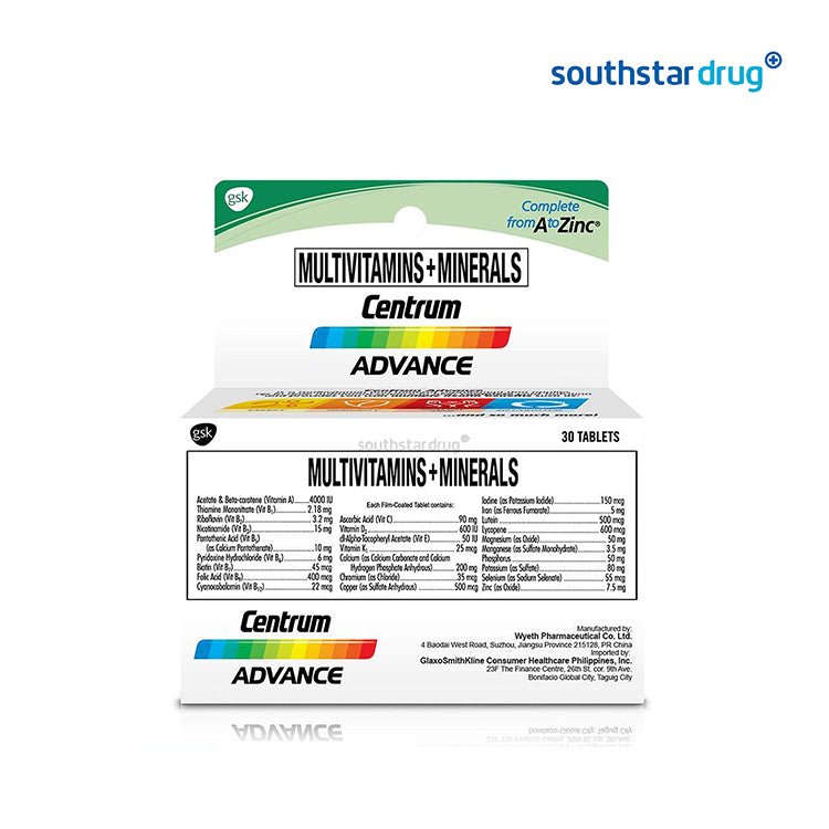 Centrum Advance Multivitamins + Minerals Tablets - 30s
