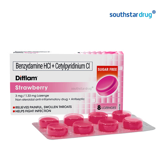 Difflam Strawberry 3mg / 1.33mg Lozenges - 8s