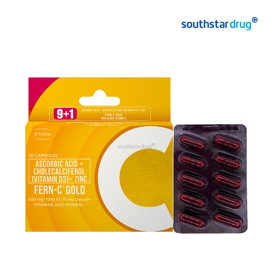 Fern-C Gold 500mg/1000 IU/10mg 9+1 Capsule