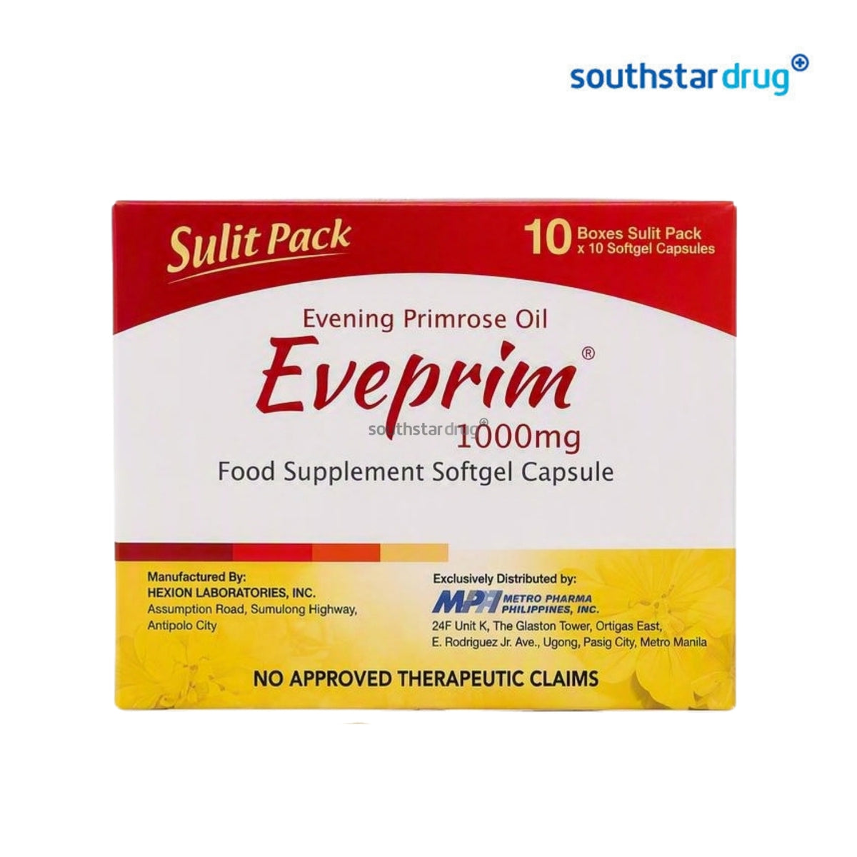 Eveprim Capsule 1000mg 10 Capsules – Evening Primrose Oil Supplement