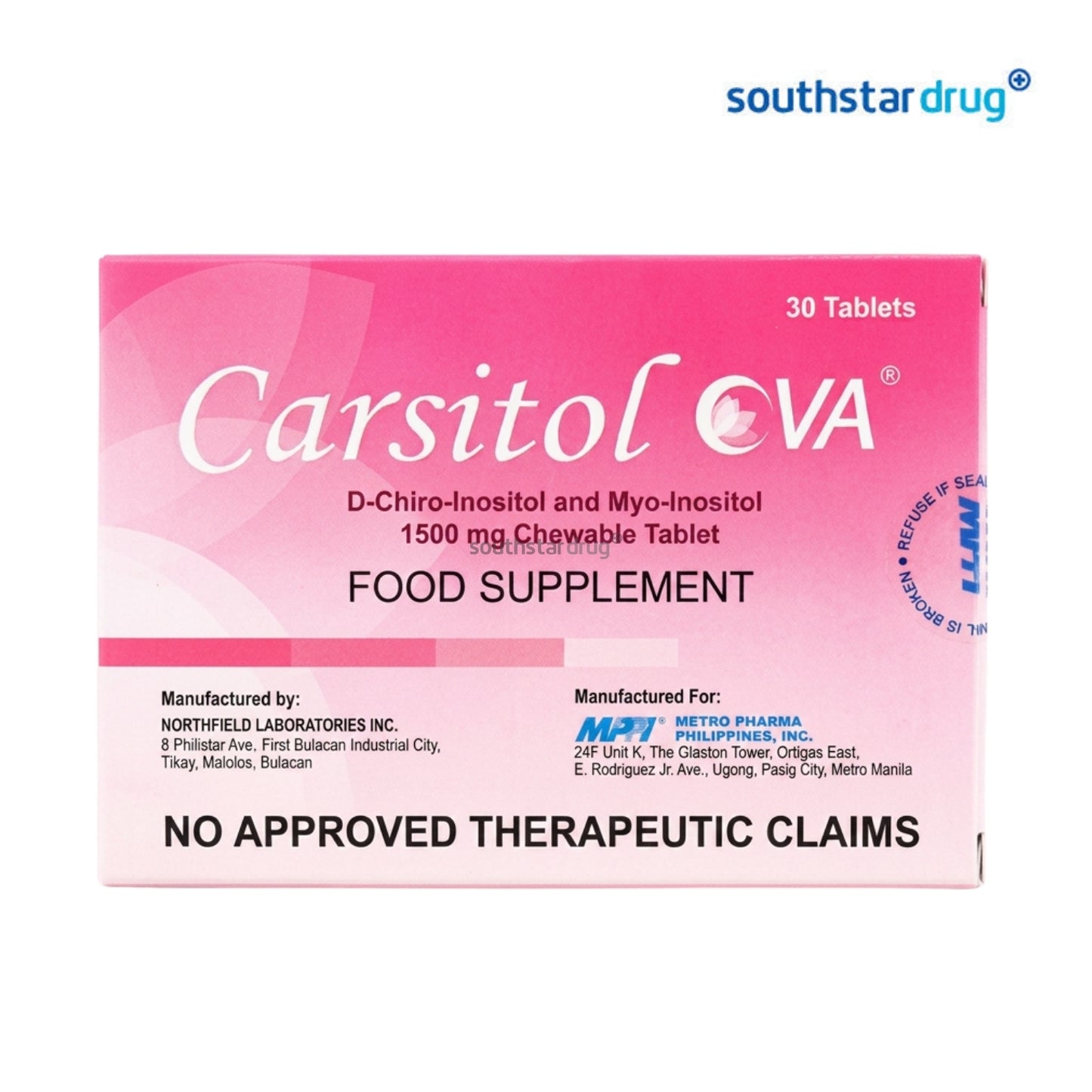 Carsitol Ova Chewable Tablets 1500mg - 30s