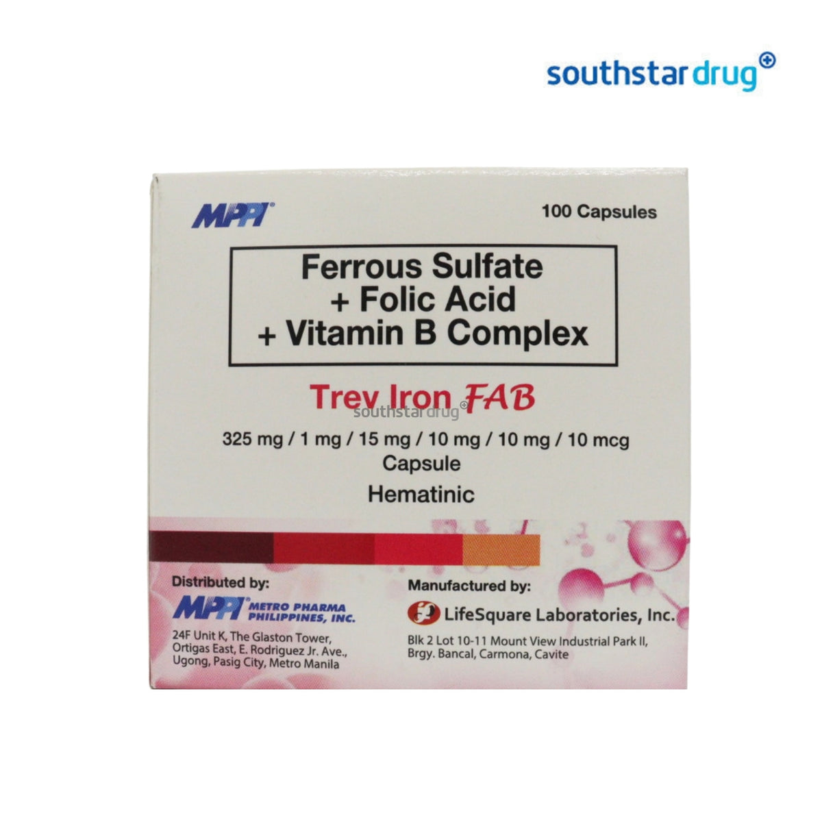 Trev Iron FAB Capsule 100mg 20 Capsules – Iron and Folic Acid Supplement
