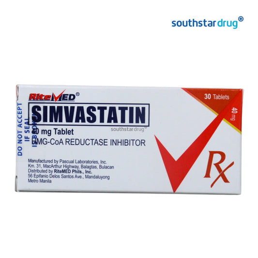 Rx: RiteMed Simvastatin 40mg Tablet