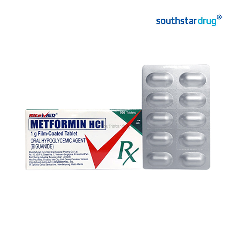 Rx: RM Metformin HCl 1g Film-coated Tablet