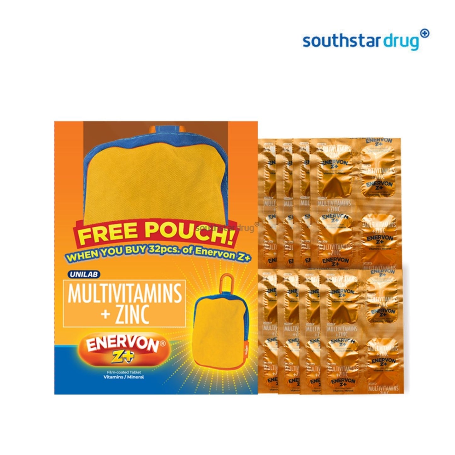 Enervon Z+ Film-coated Tablet W/Free Pouch - 32s