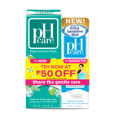 PH Care Feminine Wash CC 150mL + UP 50mL Twin Pack