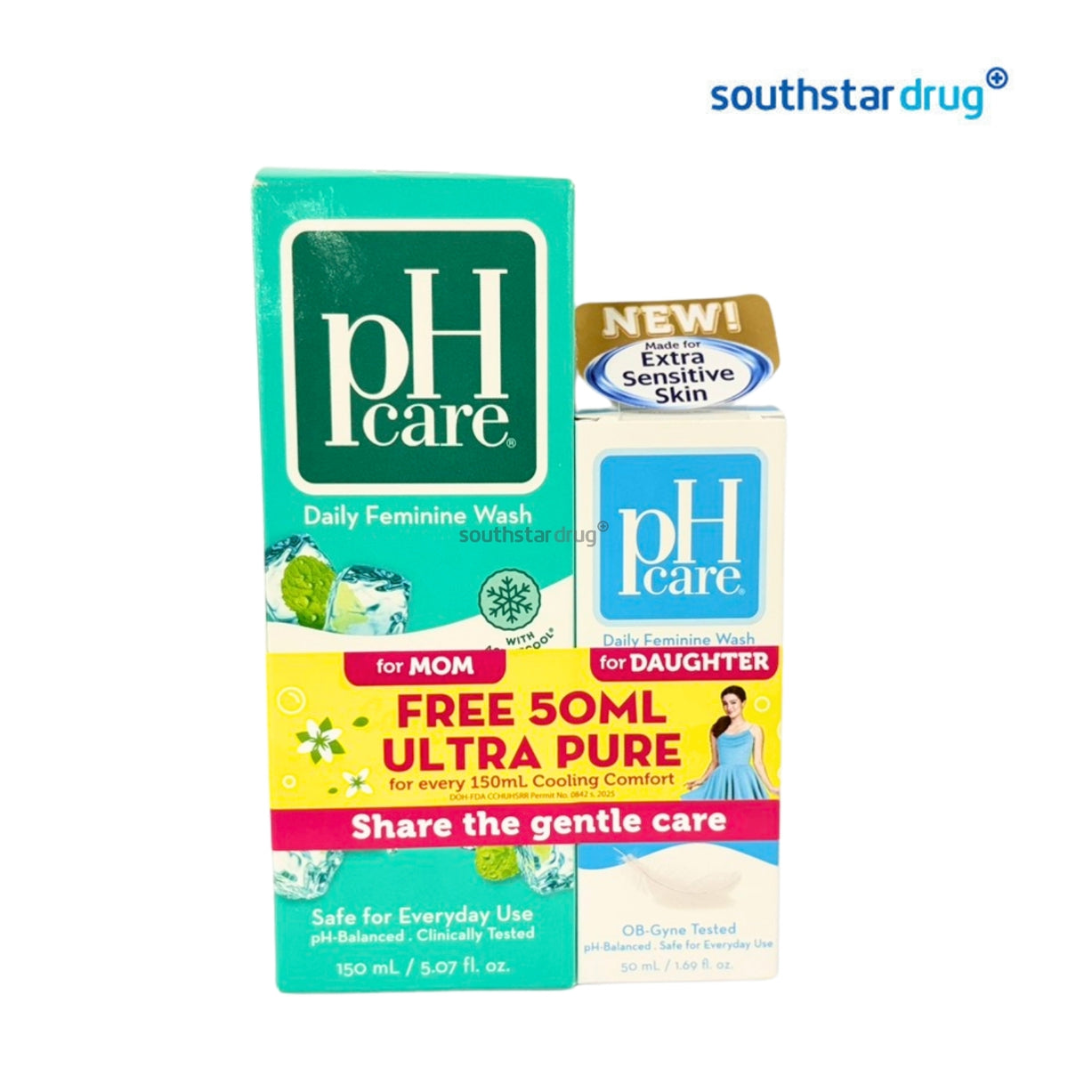 PH Care Cooling Comfort Feminine Wash 150ml with Ultra Pure 50ml Free