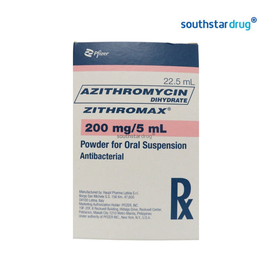 Rx: Zithromax 200mg / 5ml 22.5ml Powder for Oral Suspension