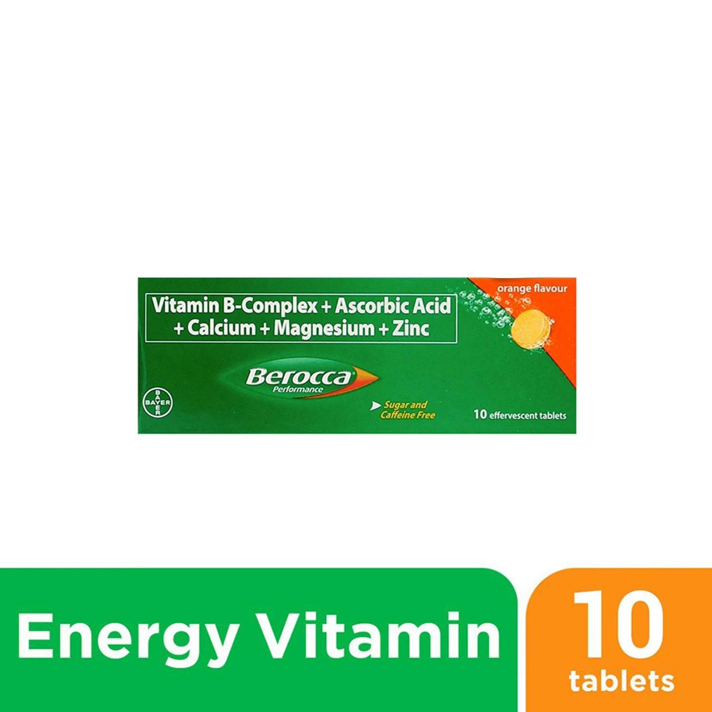 Berocca Orange Energy Vitamins Effervescent Tablets - 10s