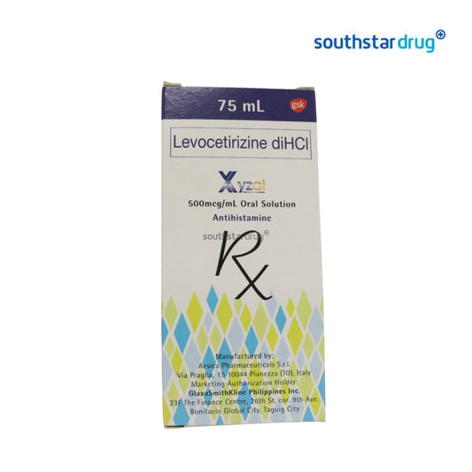 Rx: Xyzal 500mcg /ml 75ml Oral Solution