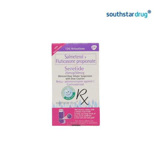 Rx: Seretide 25mcg / 50mcg 120 Actuation Inhaler