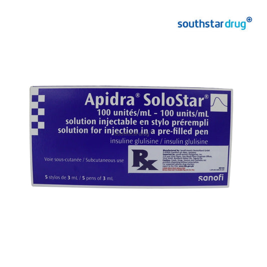 Rx: Apidra Solostar 100IU 3ml Pre-filled pen