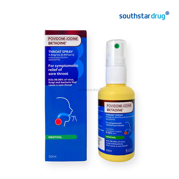 Betadine Throat Spray 50ml povidone-iodine throat hygiene spray