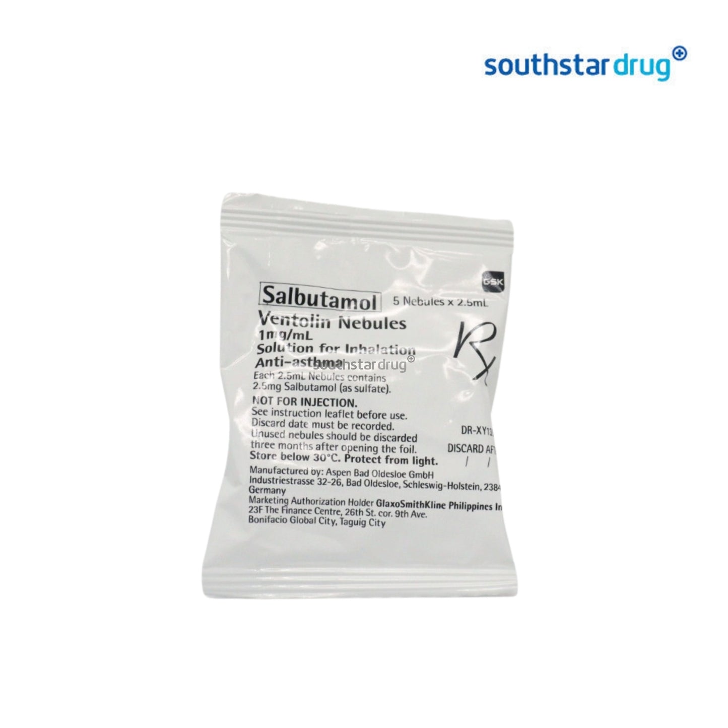 Rx: Ventolin Nebules 1mg /ml 2.5ml