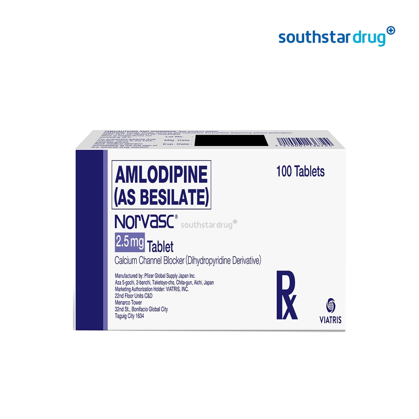 Rx: Norvasc 2.5mg Tablet