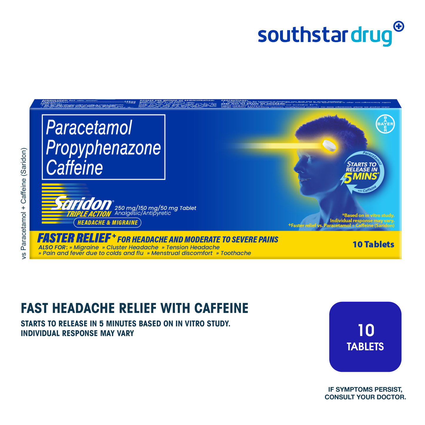 Saridon Triple Action Tablets - 10s