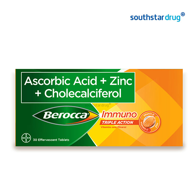 Berocca Immuno Effervescent Tablets Triple Action - 30s
