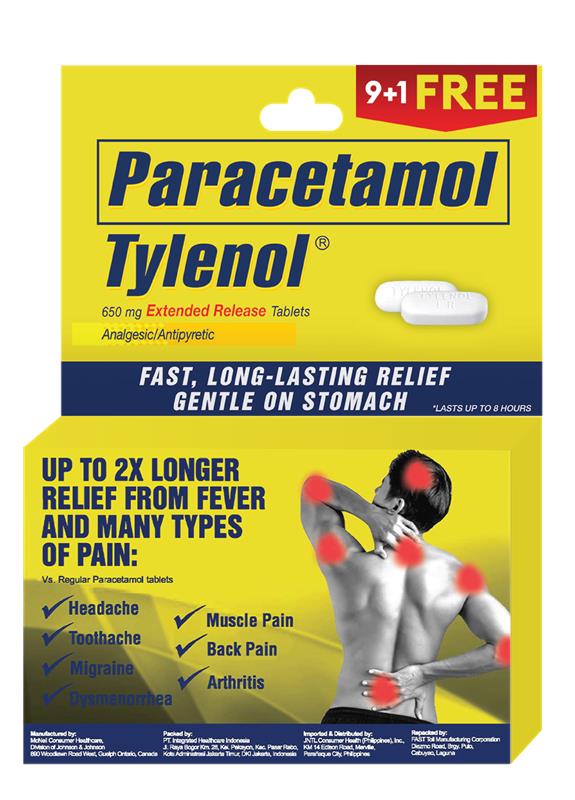 Tylenol 650mg Extended Release Tablet 9+1