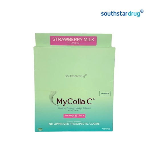 MyColla C Strawberry Milk Collagen Powder 3000mg (4 Sachets) – Collagen and Vitamin C Wellness Support