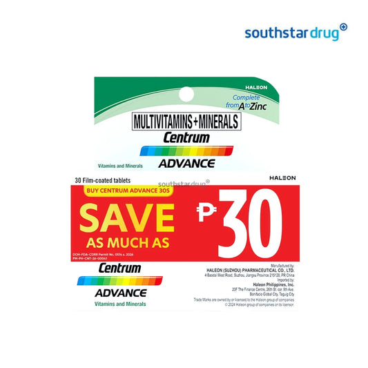 Centrum Advance Film-coated (30pcs. Tablets) - Save as much as P30