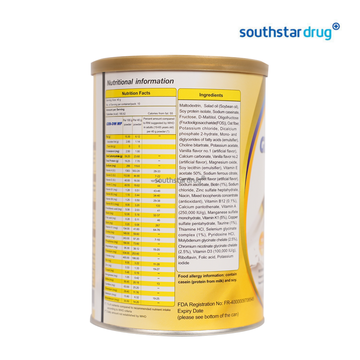GEN-DM MF Vanilla Milk 400g Can