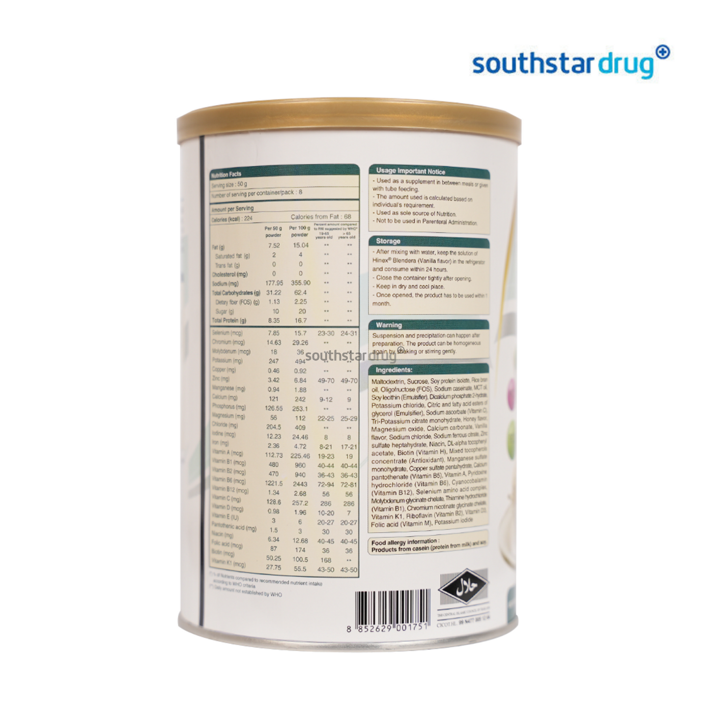 Hinex Blendera Vanilla Milk 400g Can