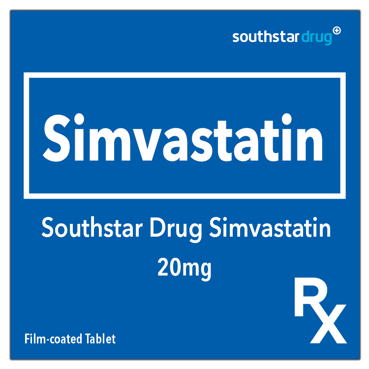 Rx: Southstar Drug Simvastatin 20mg Film-coated Tablet