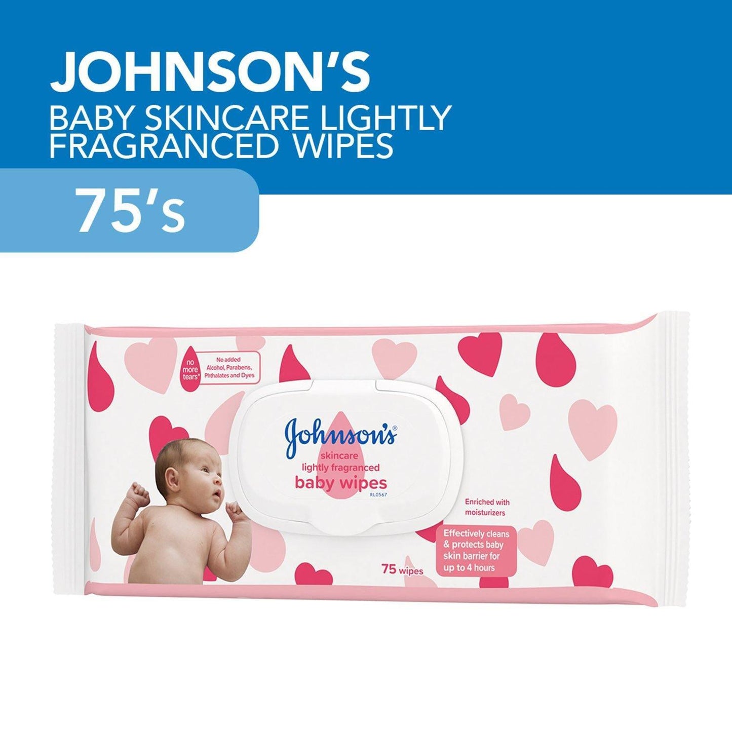 Johnson's Baby Wipes Skin Care - 75s