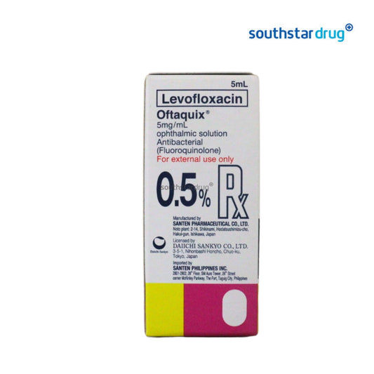 Rx: Oftaquix 5mg /ml 5ml Ophthalmic Solution