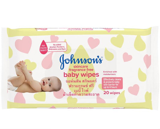 Johnson's Baby Wipes Skin Care Fragrance Free - 20s