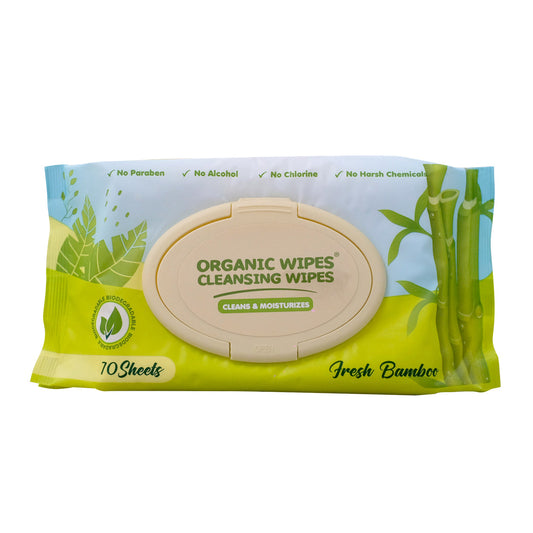 Organic Wipes Cleansing Fresh Bamboo 70s