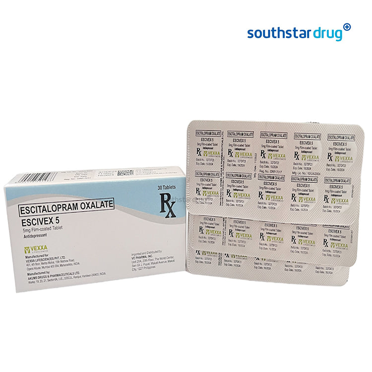Rx: Escivex 5mg Film-coated Tablet