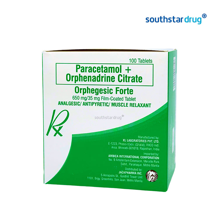 Rx: Orphegesic Forte 650mg/35mg Film-coated Tablet