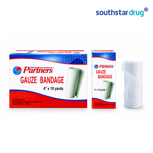 Partners Gauze Bandage 4x10 inches (10pcs) – First Aid Care, Wound Protection