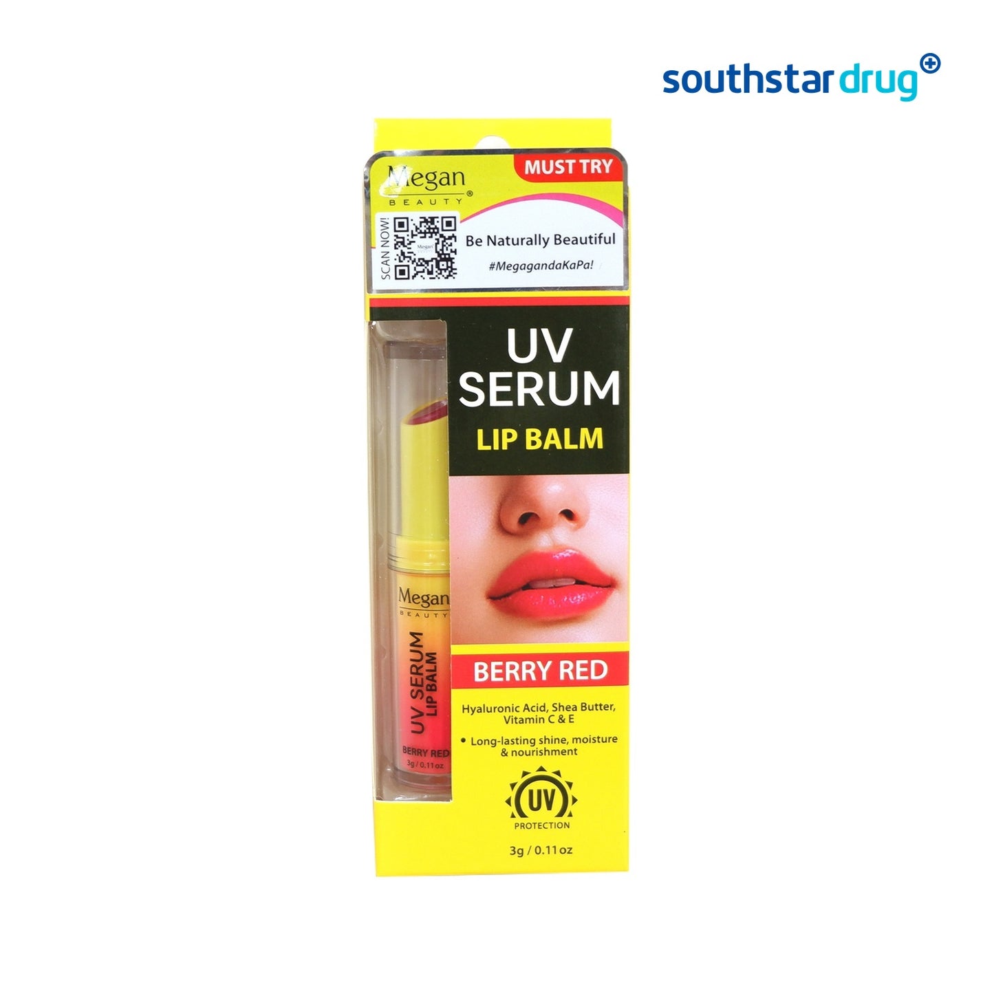 Megan Beauty UV Serum Lip Balm Berry Red 3g
