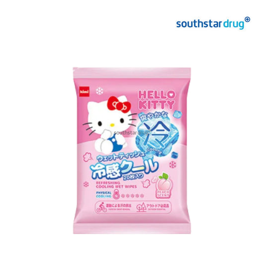 Kimi Hello Kitty Peach Scent Cooling Wipes - 20s