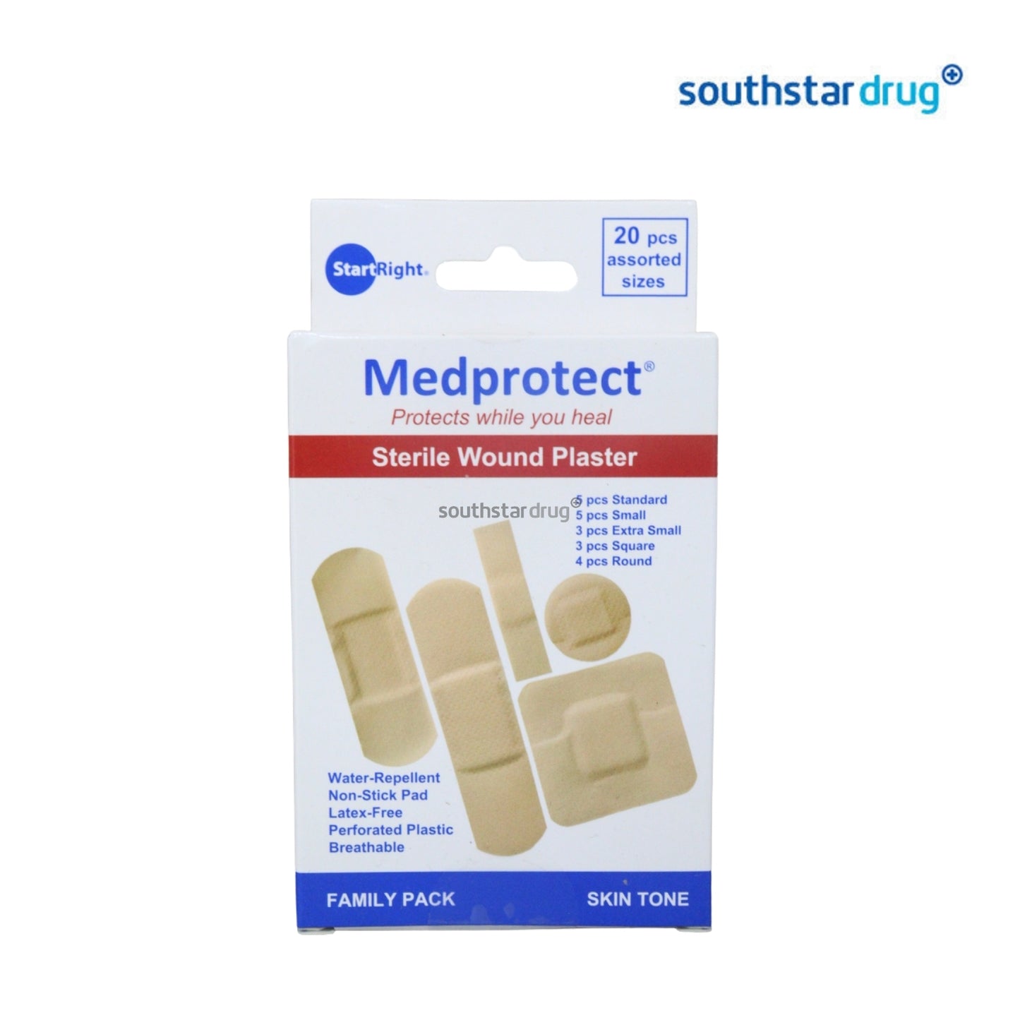 MedProtect Skin Tone Assorted Plasters 20 Plasters – Everyday First Aid Protection