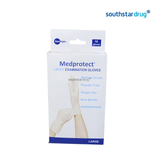 MedProtect Latex Gloves Large 10 Gloves – Disposable Hand Protection