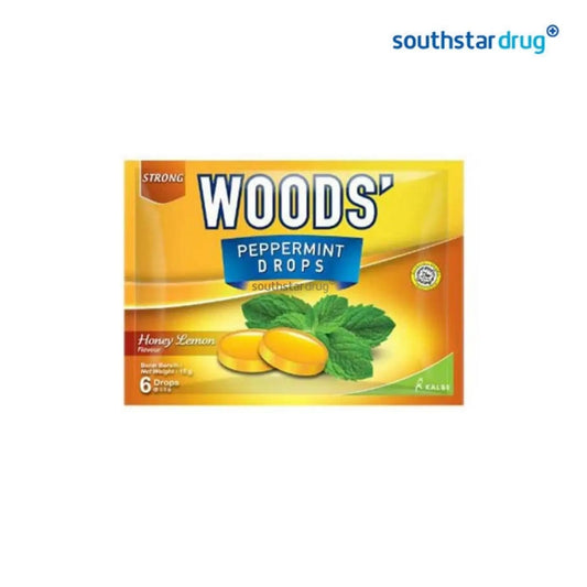 Woods Lozenges Honey Lemon Peppermint 6s 15g – For Sore Throat & Cough Relief