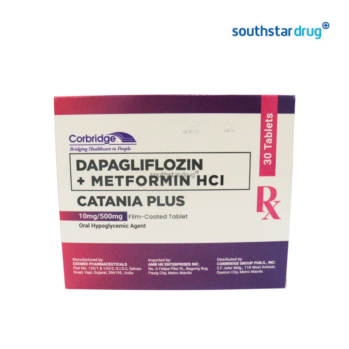 Rx: Catania Plus 10mg/500mg Film-Coated Tablet 1pc