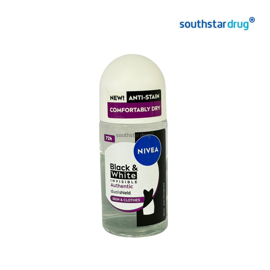 Nivea Black & White Authentic Deodorant Roll-On 50ml