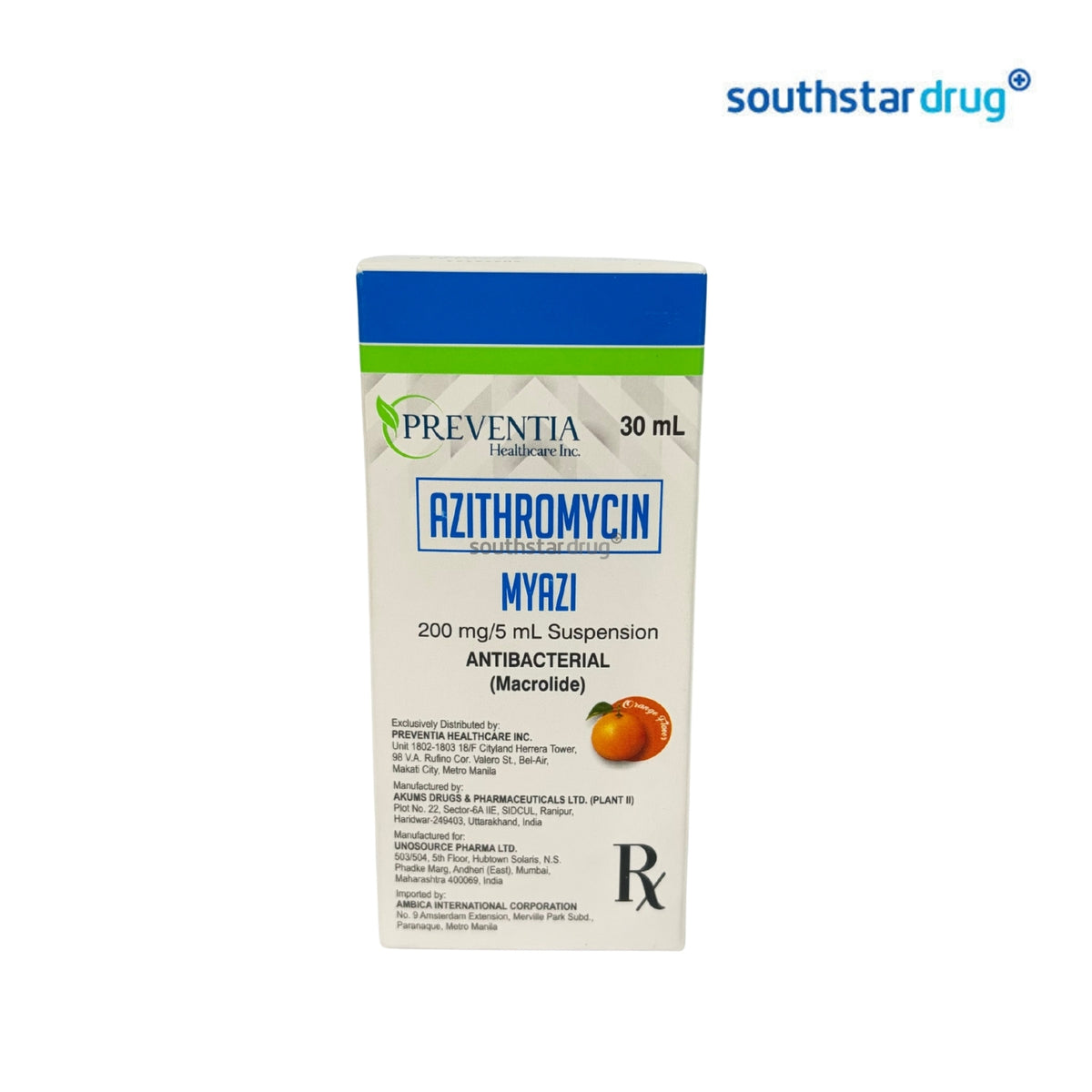 Rx: Myazi 200mg/5ml Suspension 30ml