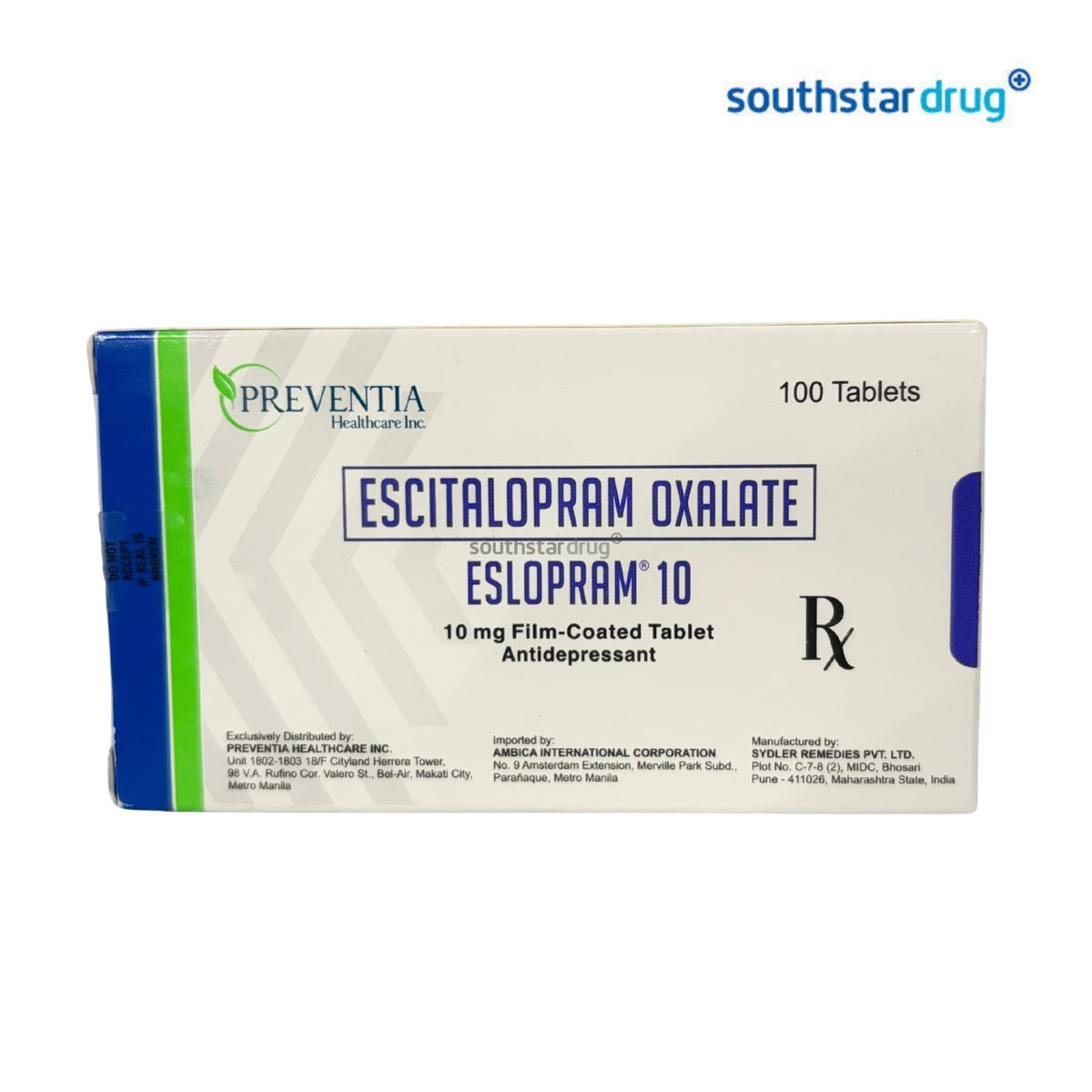 Rx: Eslopram 10mg Film-Coated Tablet