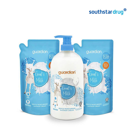 Guardian Essential Goat’s Milk Moisturizing Shower Cream 1L + 2pcs Refill 600ml