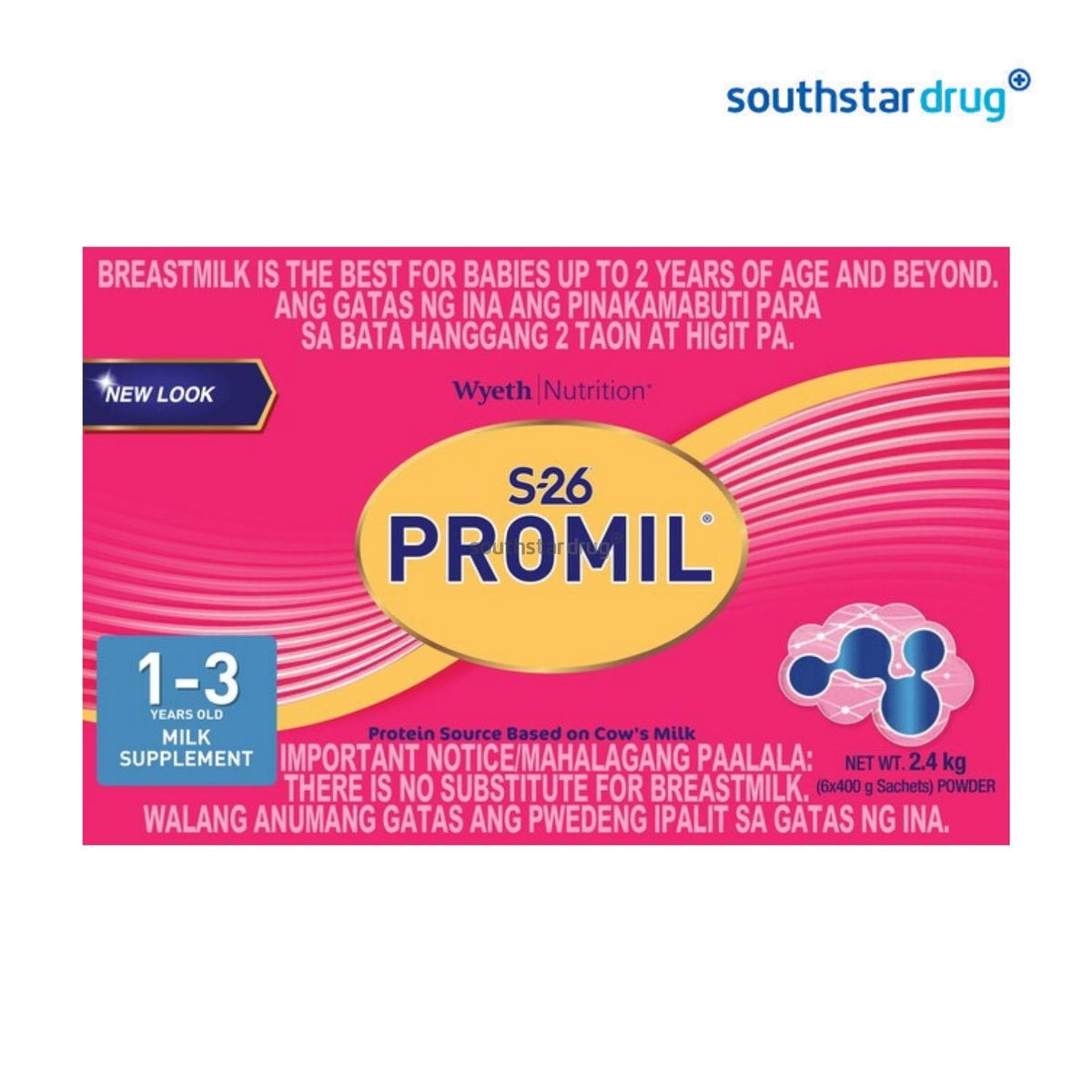 S-26 Promil Three 1–3 Years Powdered Milk Supplement 2.4kg (1 Box) – Nutritional Support for Toddlers