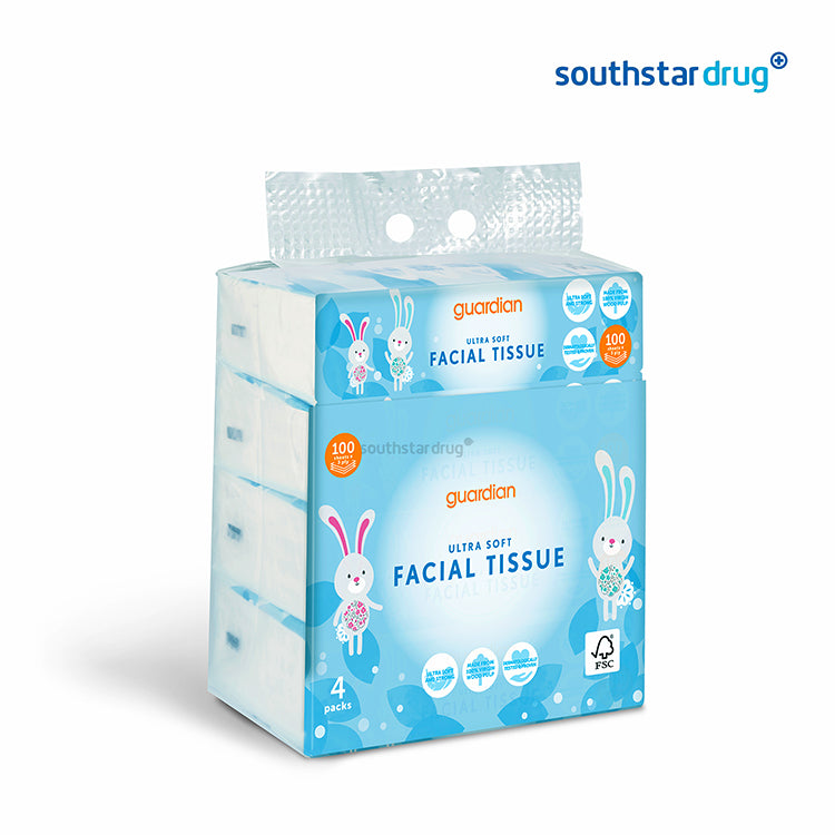 Guardian Facial Tissue 3-Ply 100s x4 Pack