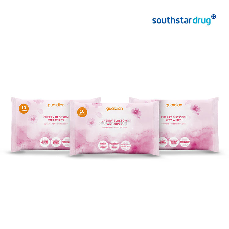 Guardian Wipes Cherry Blossom 10s x3 Pack