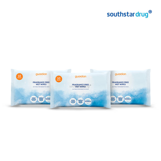 Guardian Wipes Fragrance Free 10s x 3