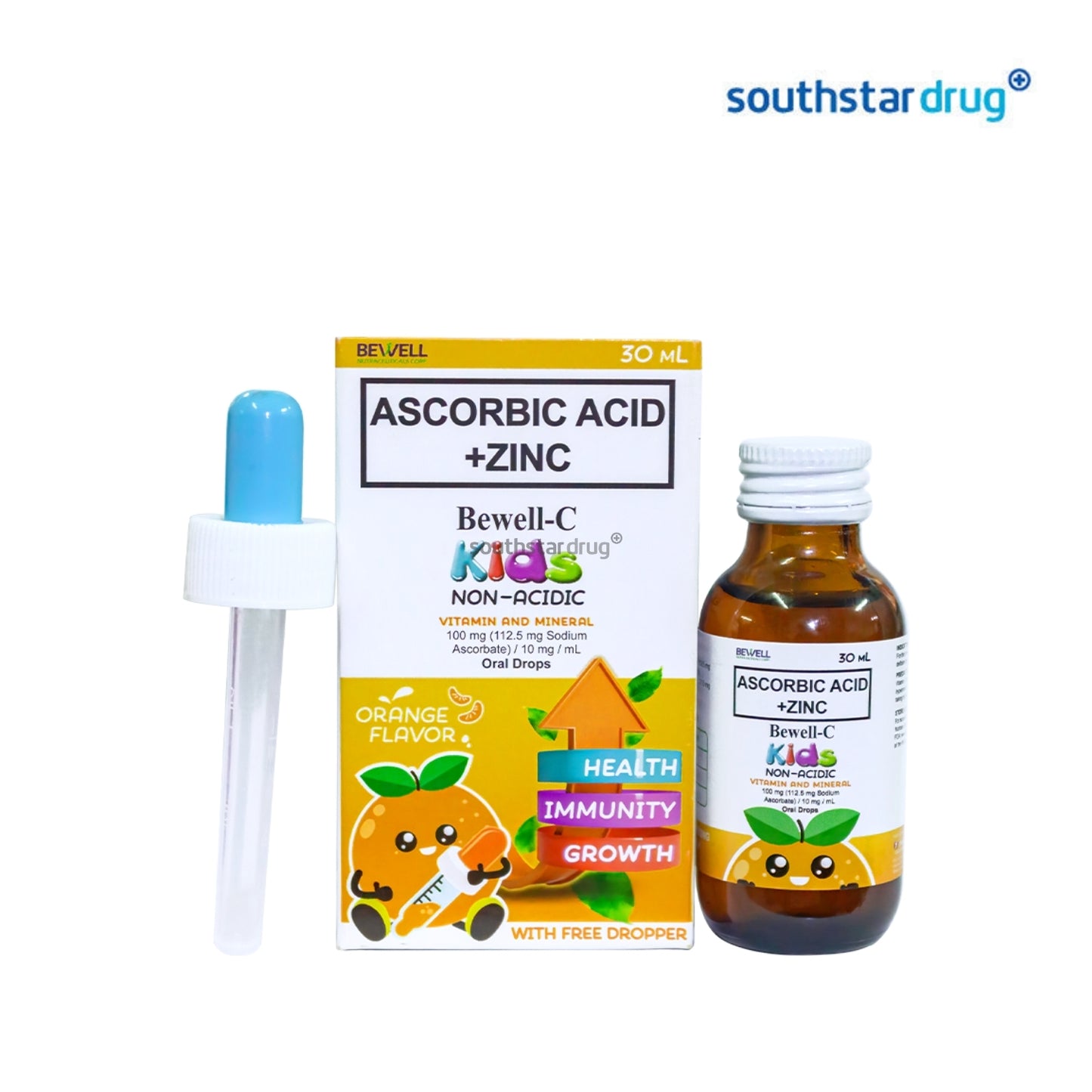 Bewell-C Kids Drops 100mg/10mg Non-Acidic 30ml Bottle