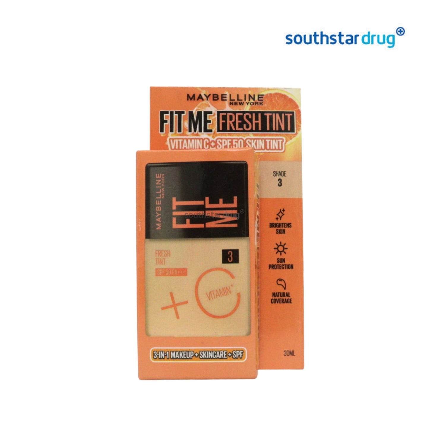 Maybelline Fit Me Fresh Tint Foundation SPF50 03 30ml (1 Bottle) – Face Makeup